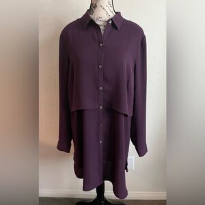 NWOT Gorgeous J.Jill Button-Front Layered Tunic in Deep Plum, size M